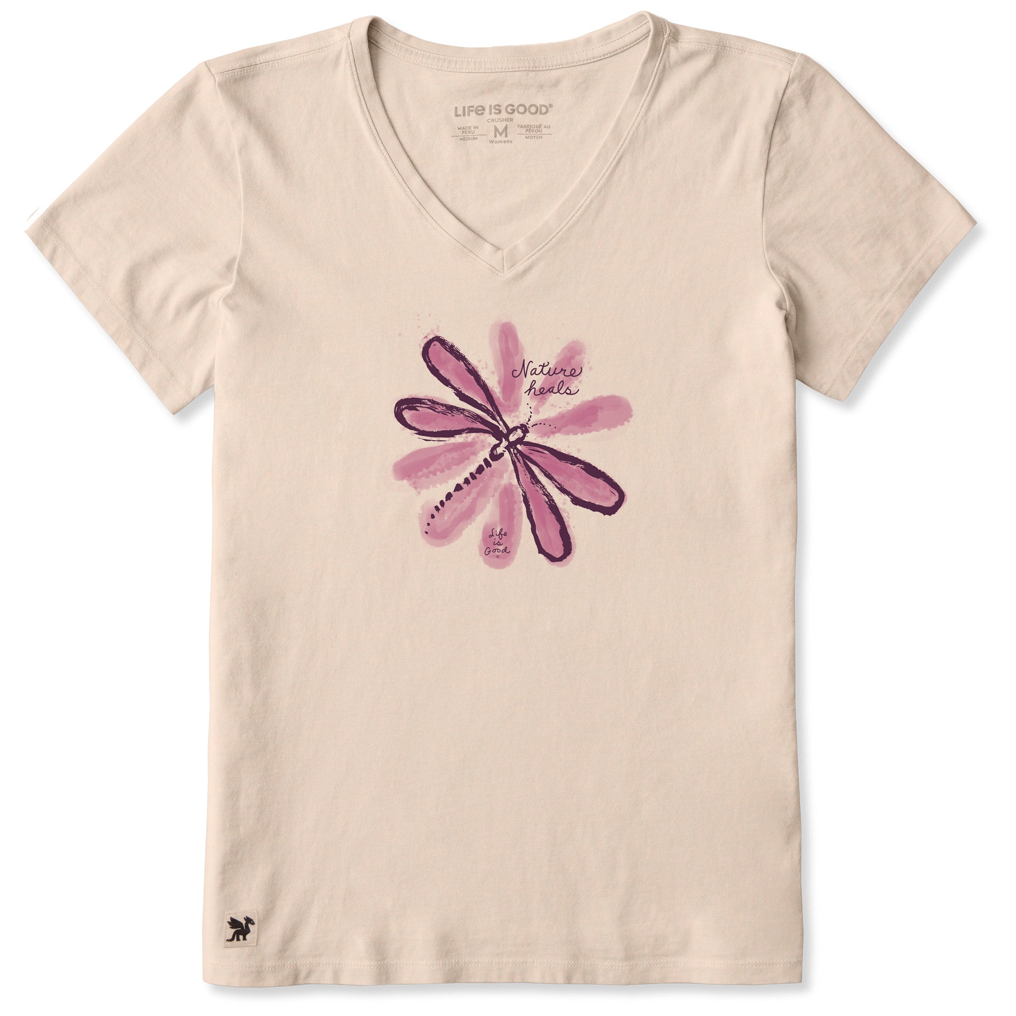 Women's Nature Heals Dragonfly Short Sleeve Vee