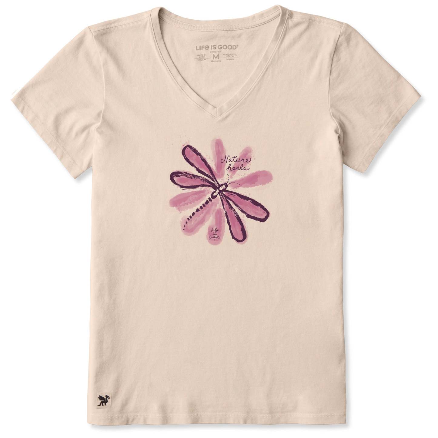 Women's Nature Heals Dragonfly Short Sleeve Vee