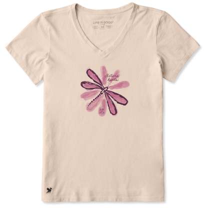 Women's Nature Heals Dragonfly Short Sleeve Vee