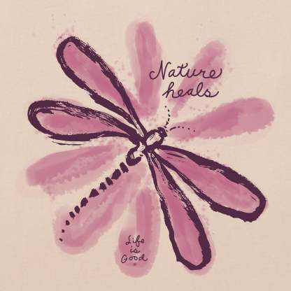 Women's Nature Heals Dragonfly Short Sleeve Vee