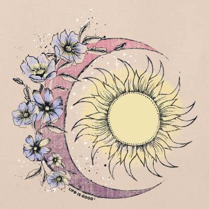 Women's Moon Flower Short Sleeve Vee