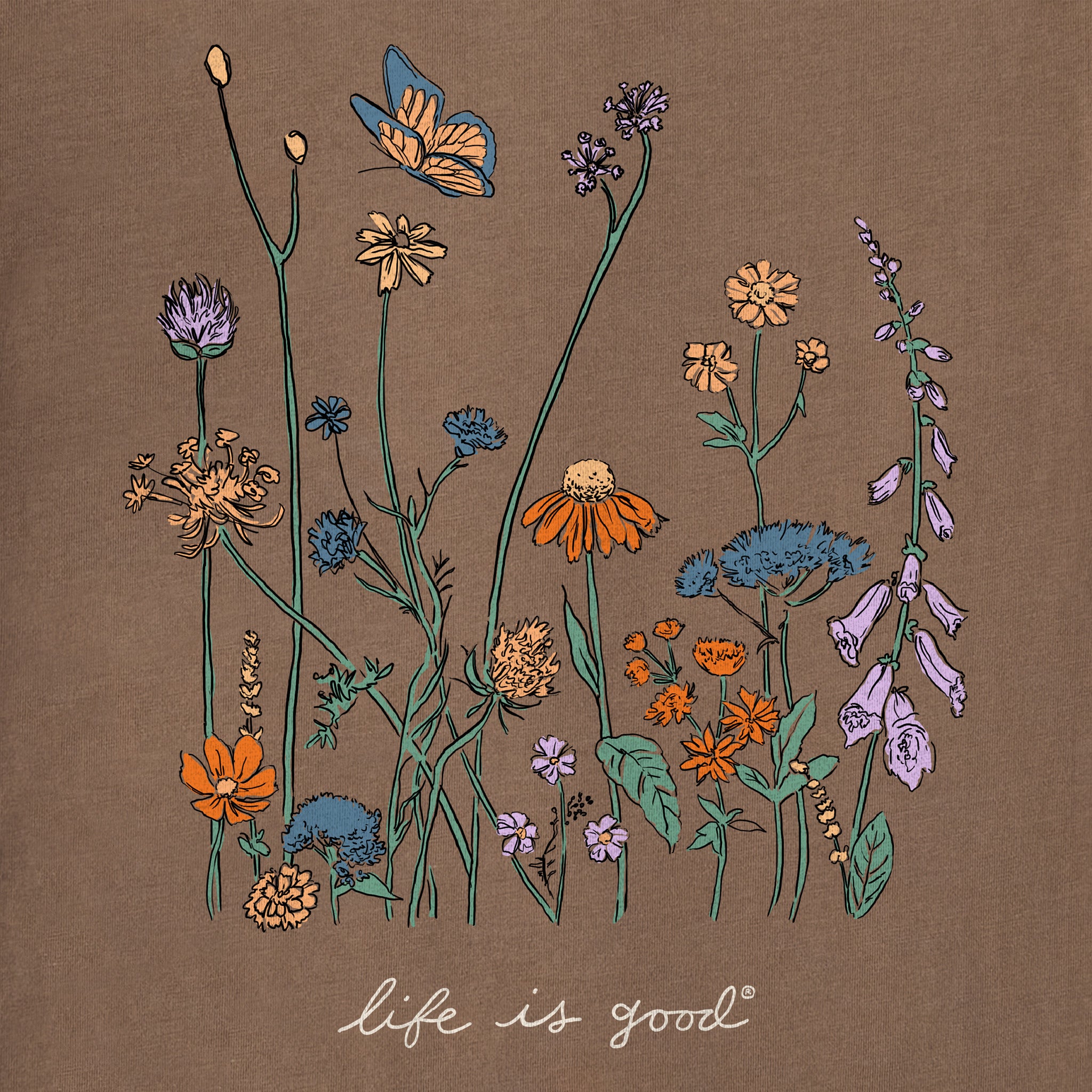 Women's Realaxed Wildflowers Short Sleeve Tee