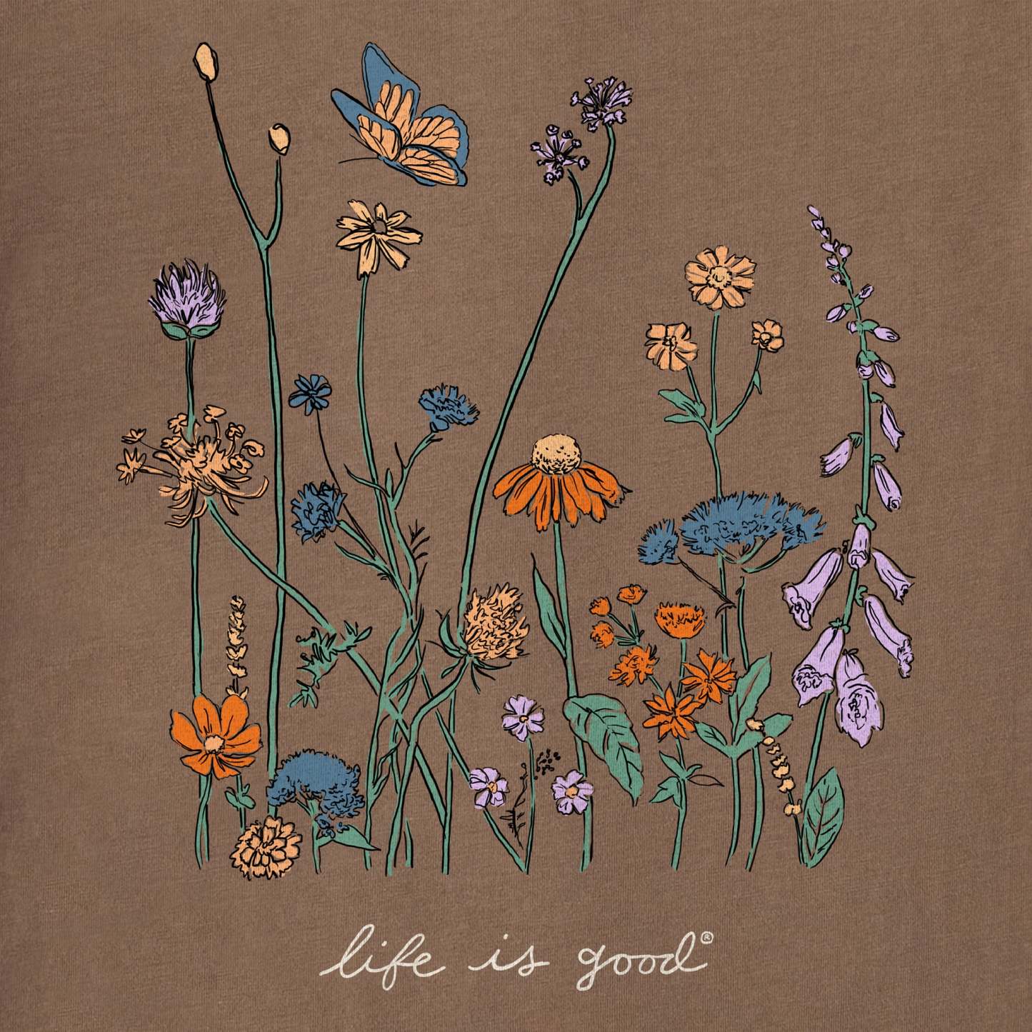 Women's Realaxed Wildflowers Short Sleeve Tee