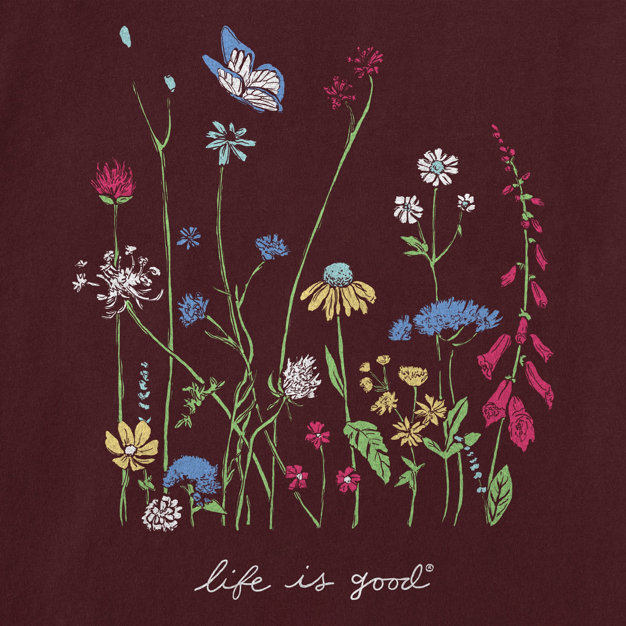 Women's Realaxed Wildflowers Short Sleeve Tee