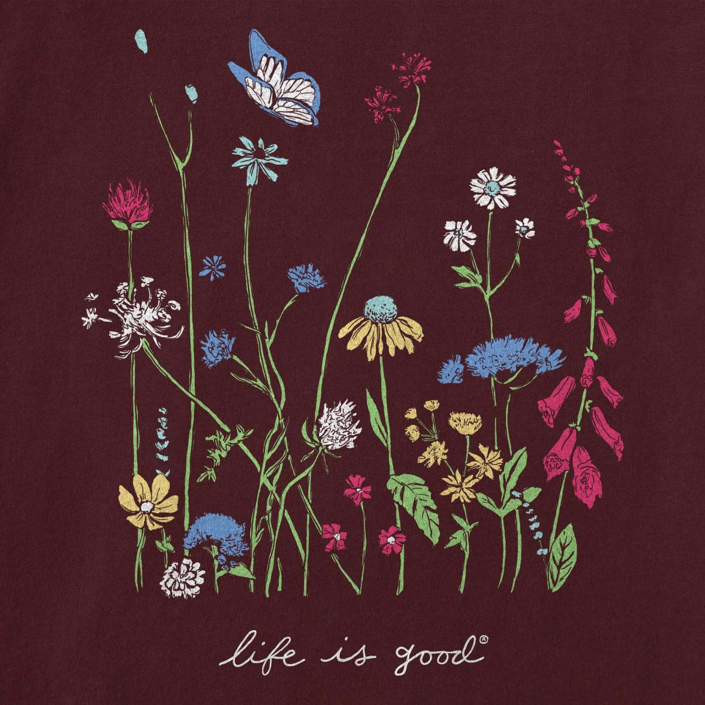 Women's Realaxed Wildflowers Short Sleeve Tee
