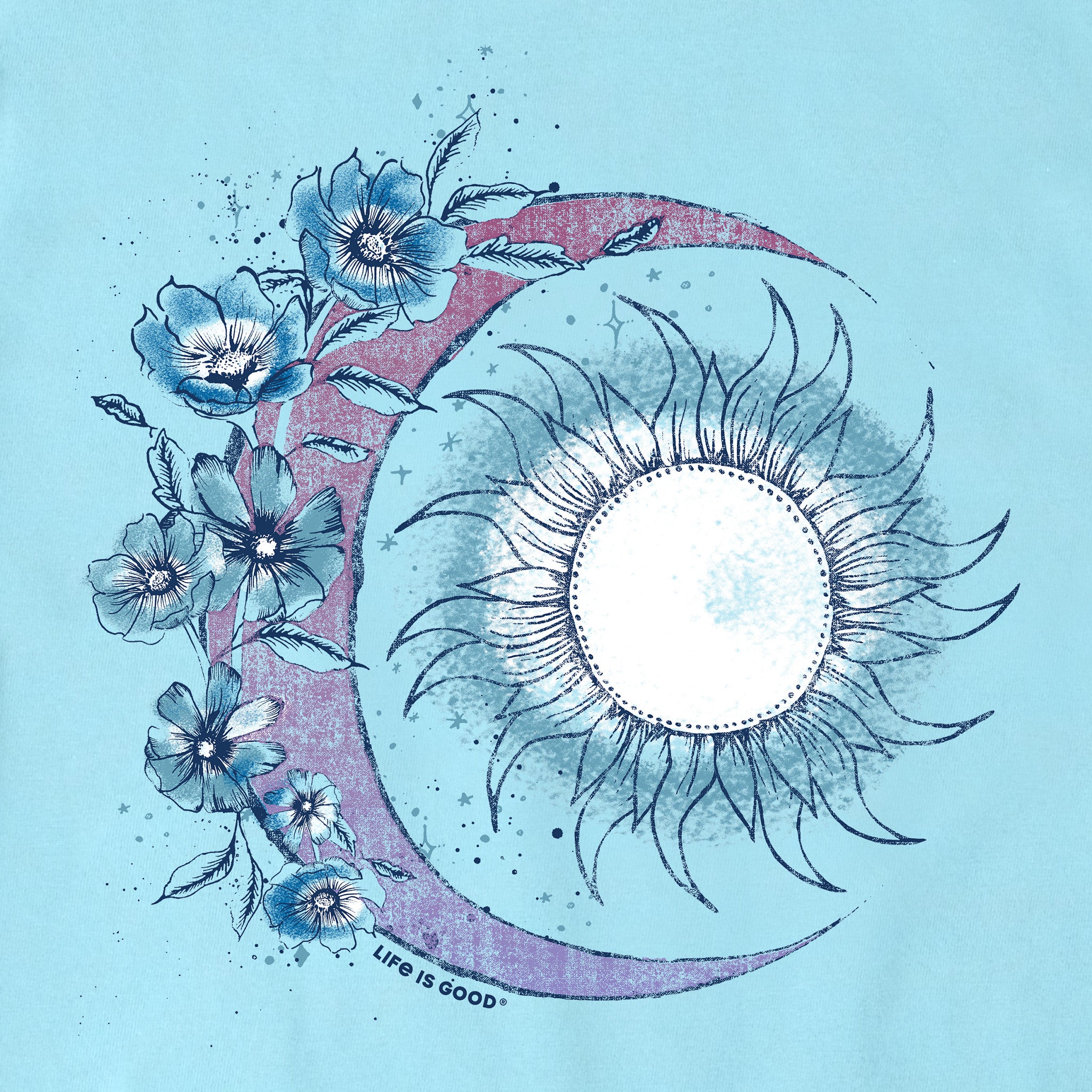 Women's Moon Flower Short Sleeve Vee