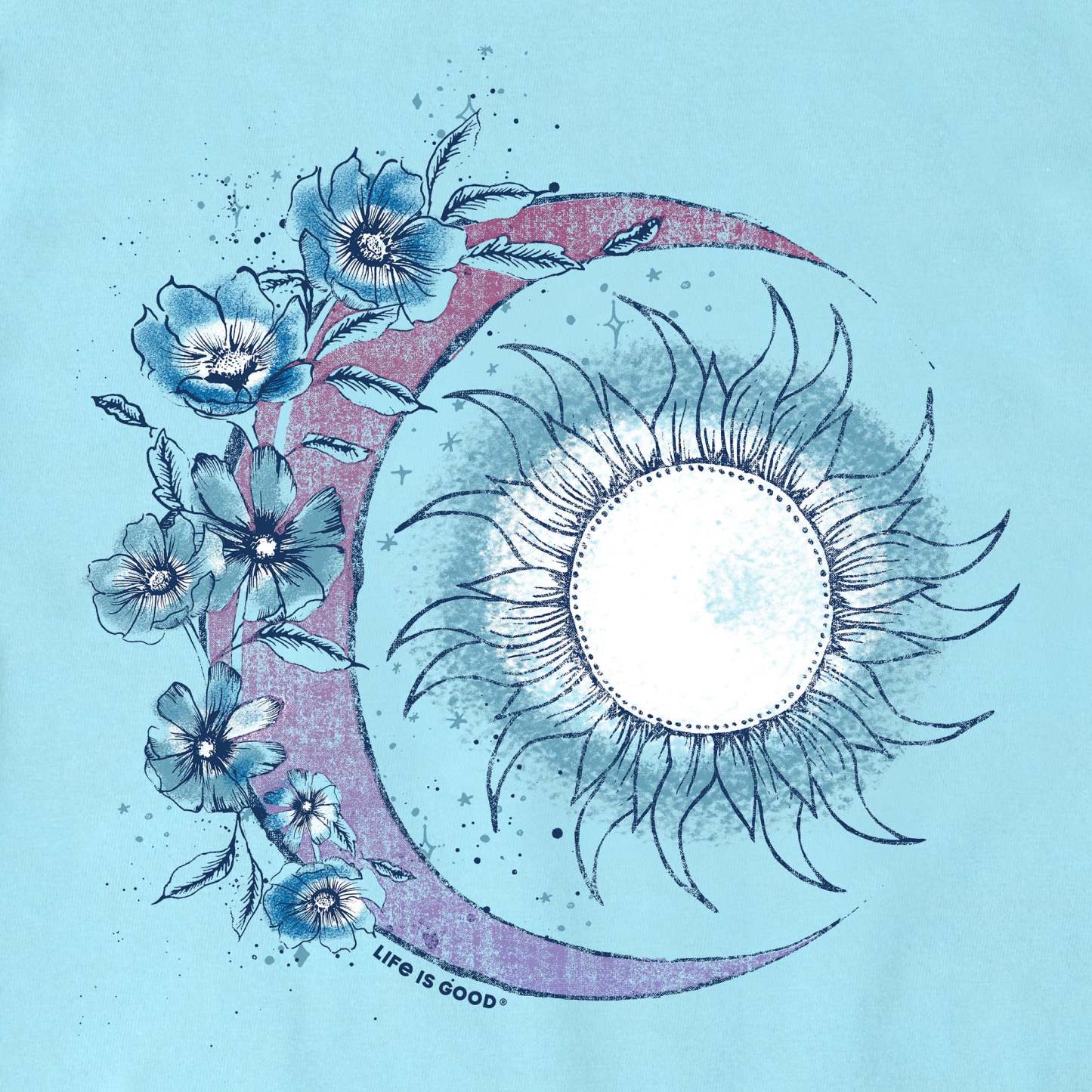 Women's Moon Flower Short Sleeve Vee