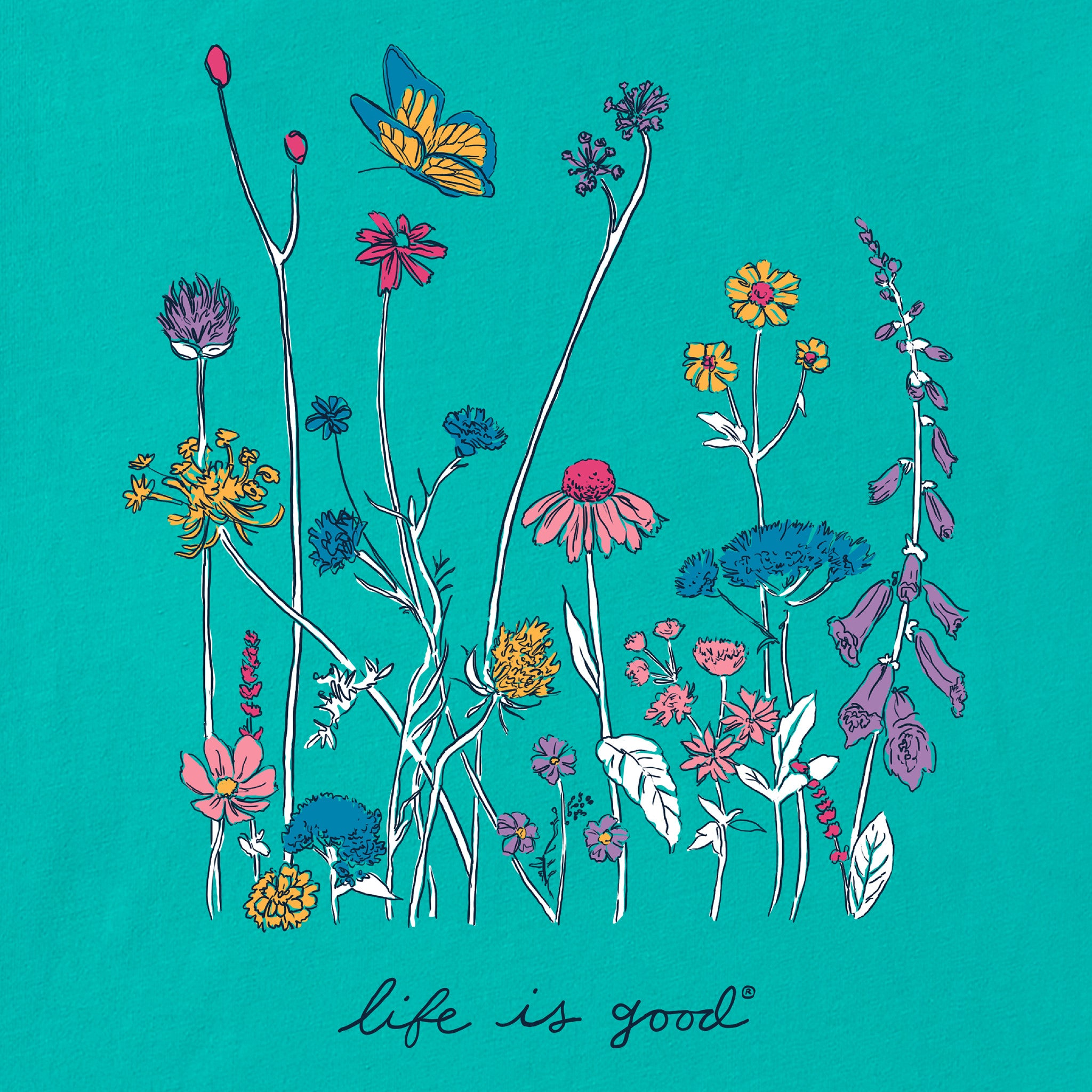Women's Realaxed Wildflowers Short Sleeve Tee