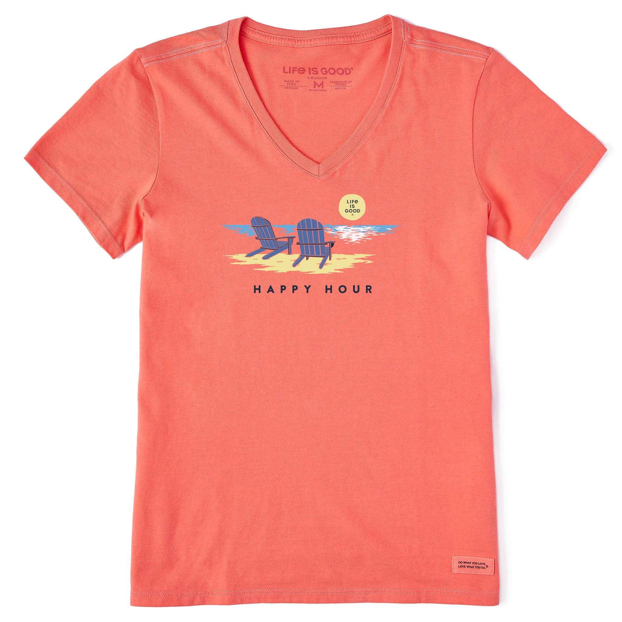 Women's Golden Happy Hour Short Sleeve Crusher Vee