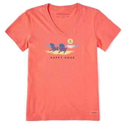 Women's Golden Happy Hour Short Sleeve Crusher Vee