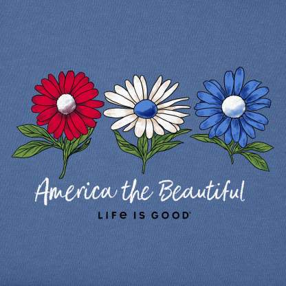 Women's America the Beautiful Daisies Short Sleeve Vee