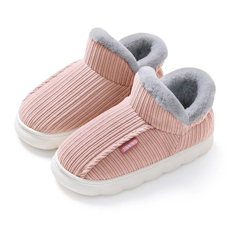 2024 Women Winter Boots Slippers Thickening Plush Warm Snow Boot Couple Thick Heels Cotton Shoes Plus Size Platform Slides Botas