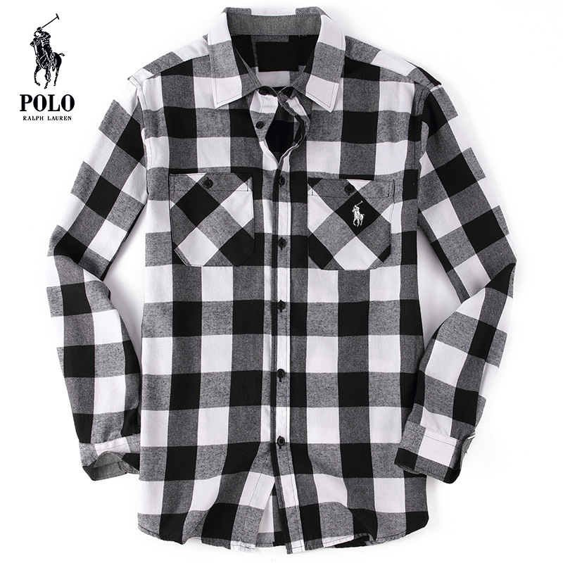 Ralkhjgph Lauren Men's flannel plaid shirt