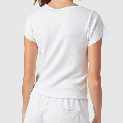 Pure white short T-shirt
