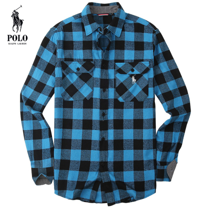Ralkhjgph Lauren Men's flannel plaid shirt