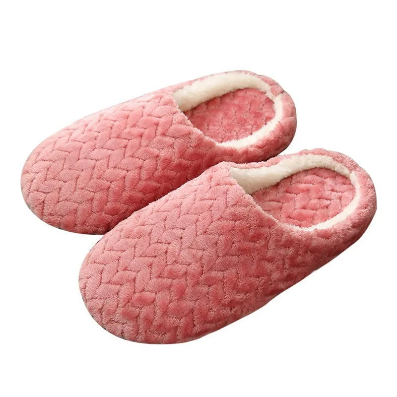 Winter Men'S Shoes Household Cotton Slippers Men Indoor Warm Plush Footwear Non-Slip Platform Slippers Couple Women Home Shoes
