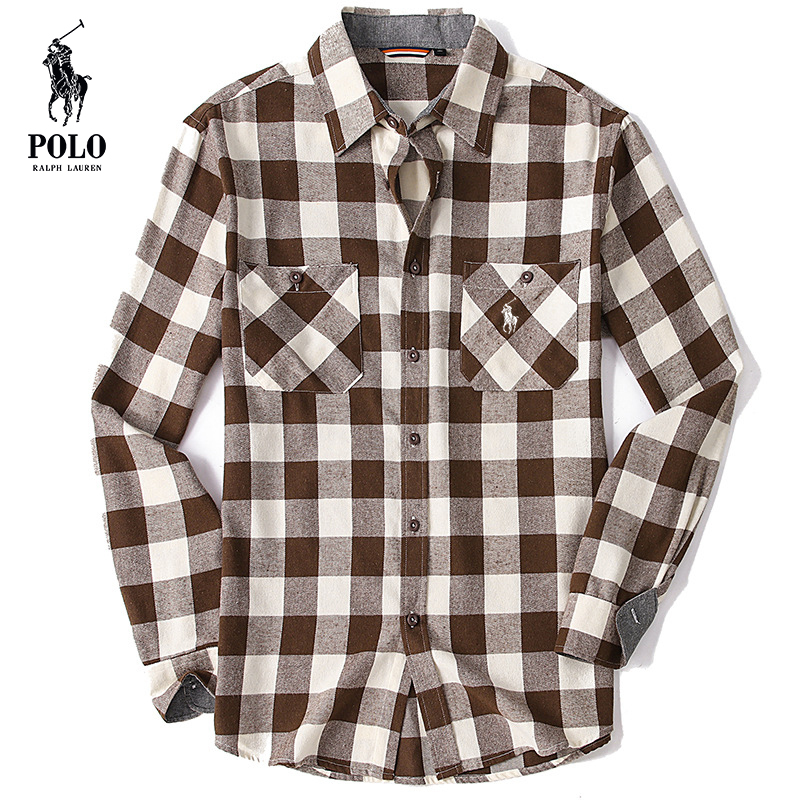 Ralkhjgph Lauren Men's flannel plaid shirt