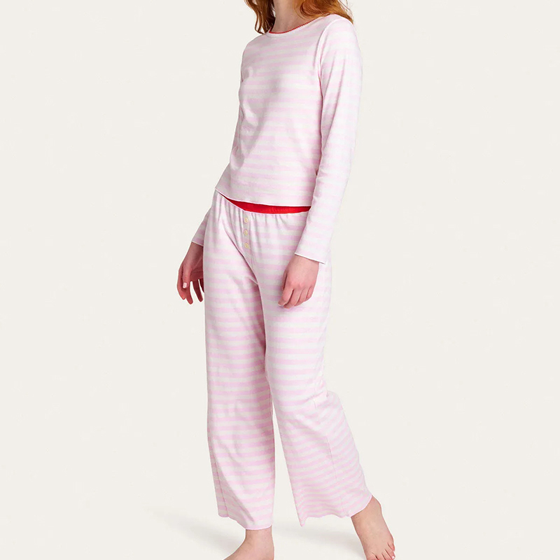 Pink Striped Pajama Set