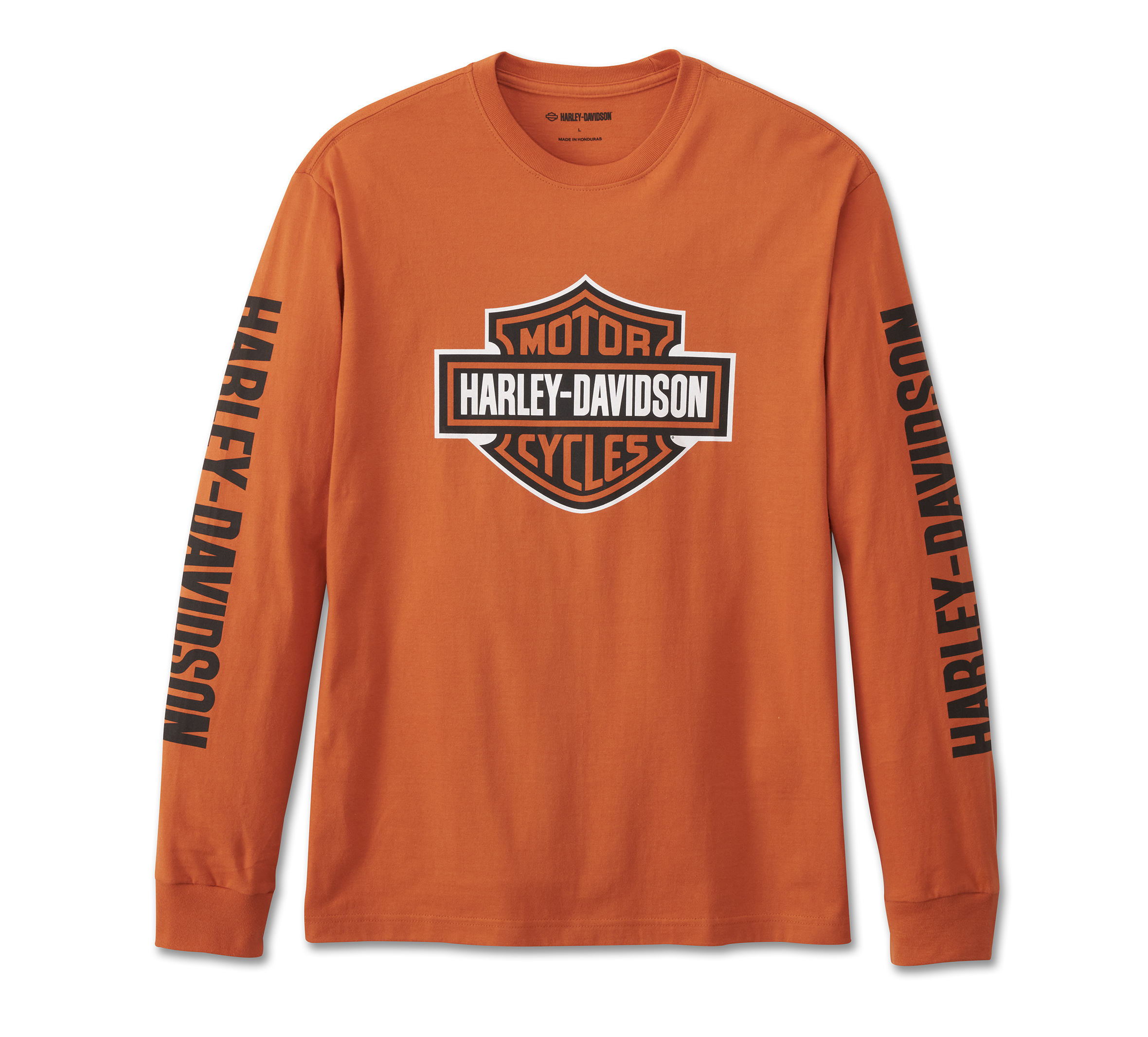 Bar & Shield Long Sleeve Tee - Vintage Orange