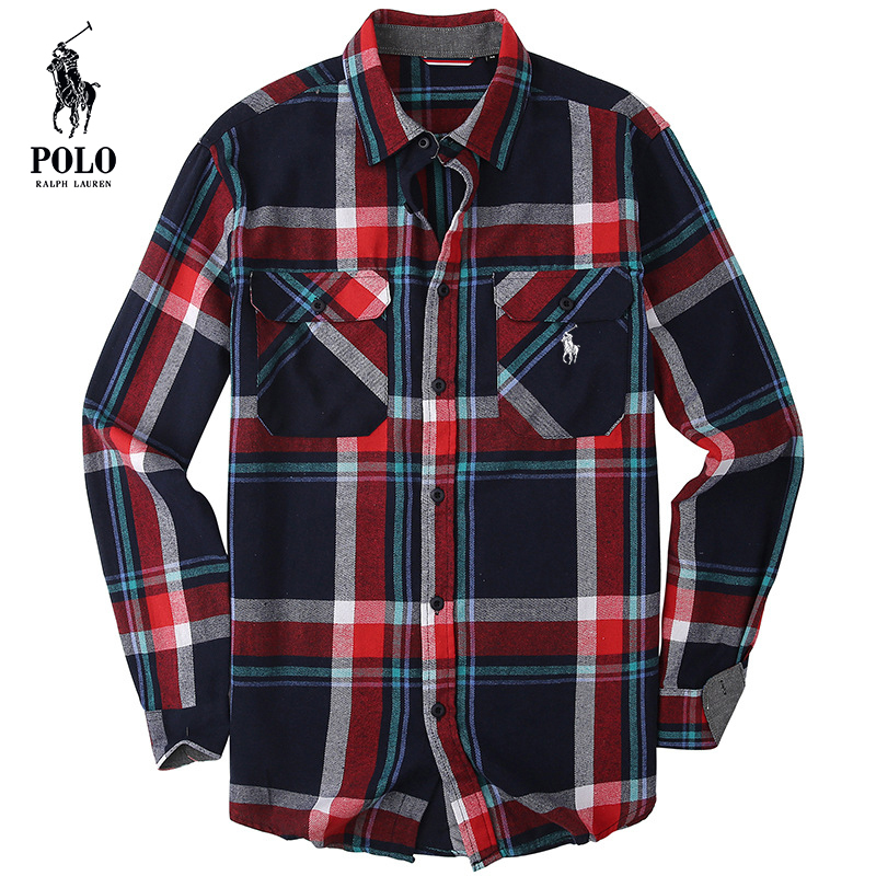 Ralkhjgph Lauren Men's flannel plaid shirt