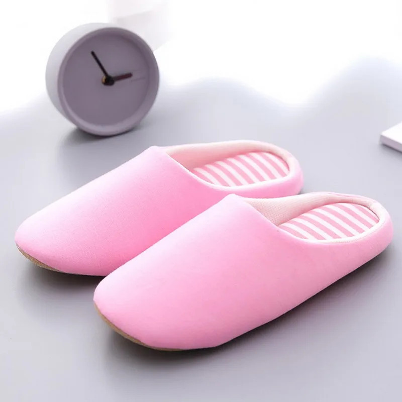 Women Plush Slippers Soft Plush Cotton Slippers Shoes Fashion Color Contrast Non-Slip Floor Indoor Flop Flip Bedroom Warm Winter
