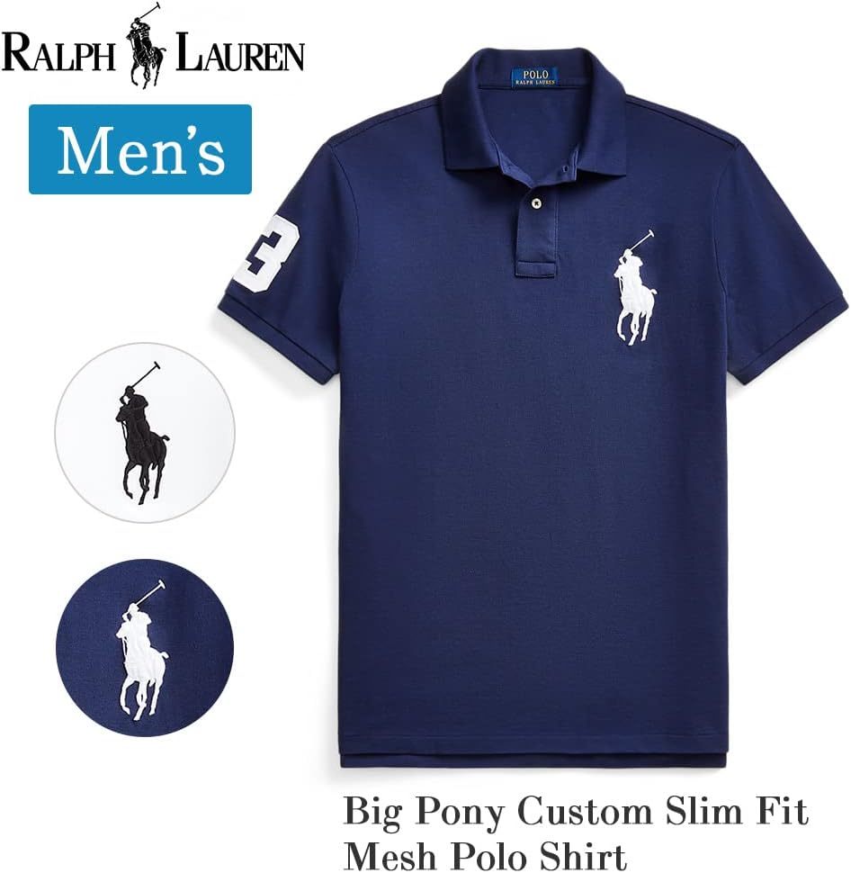 Polo Ralkhjgph Lauren Men's Custom Slim Fit Iconic Mesh Polo