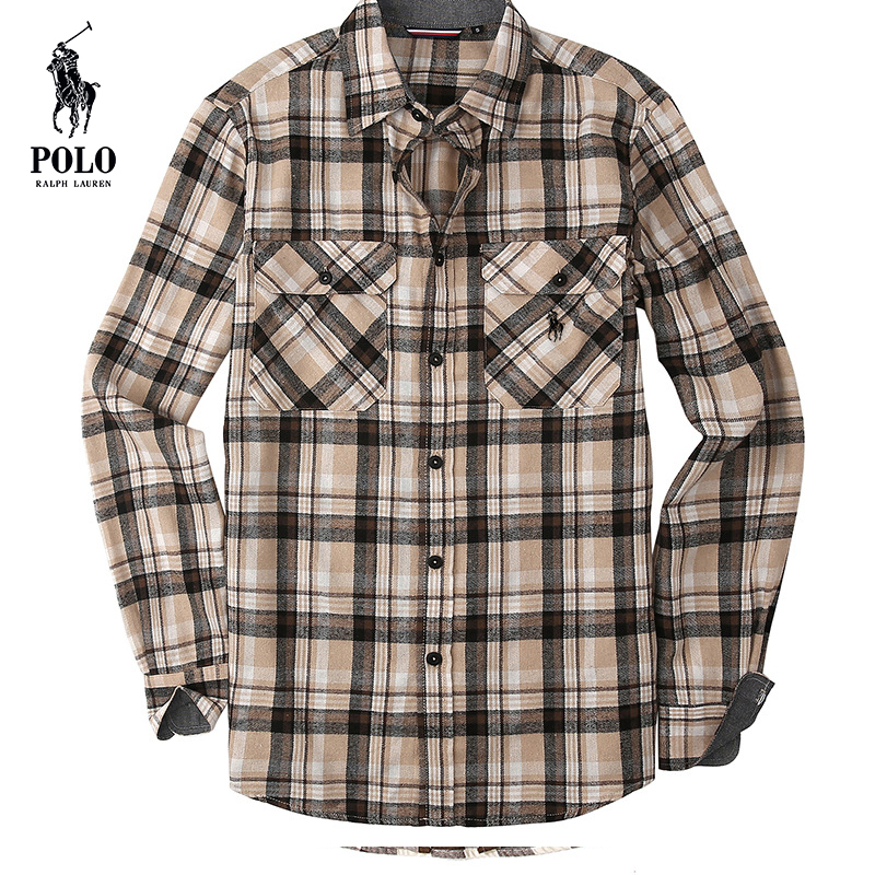 Ralkhjgph Lauren Men's flannel plaid shirt