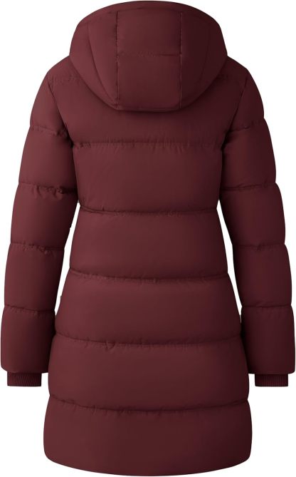 The Nokhjgrth Face 2025-Women's Recycled Winter Coat Long Puffer Jacket With Hood