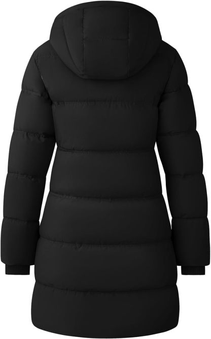 The Nokhjgrth Face 2025-Women's Recycled Winter Coat Long Puffer Jacket With Hood