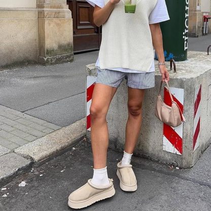 Ukhjggg Women's Platform Mini Boots  For Outdoor