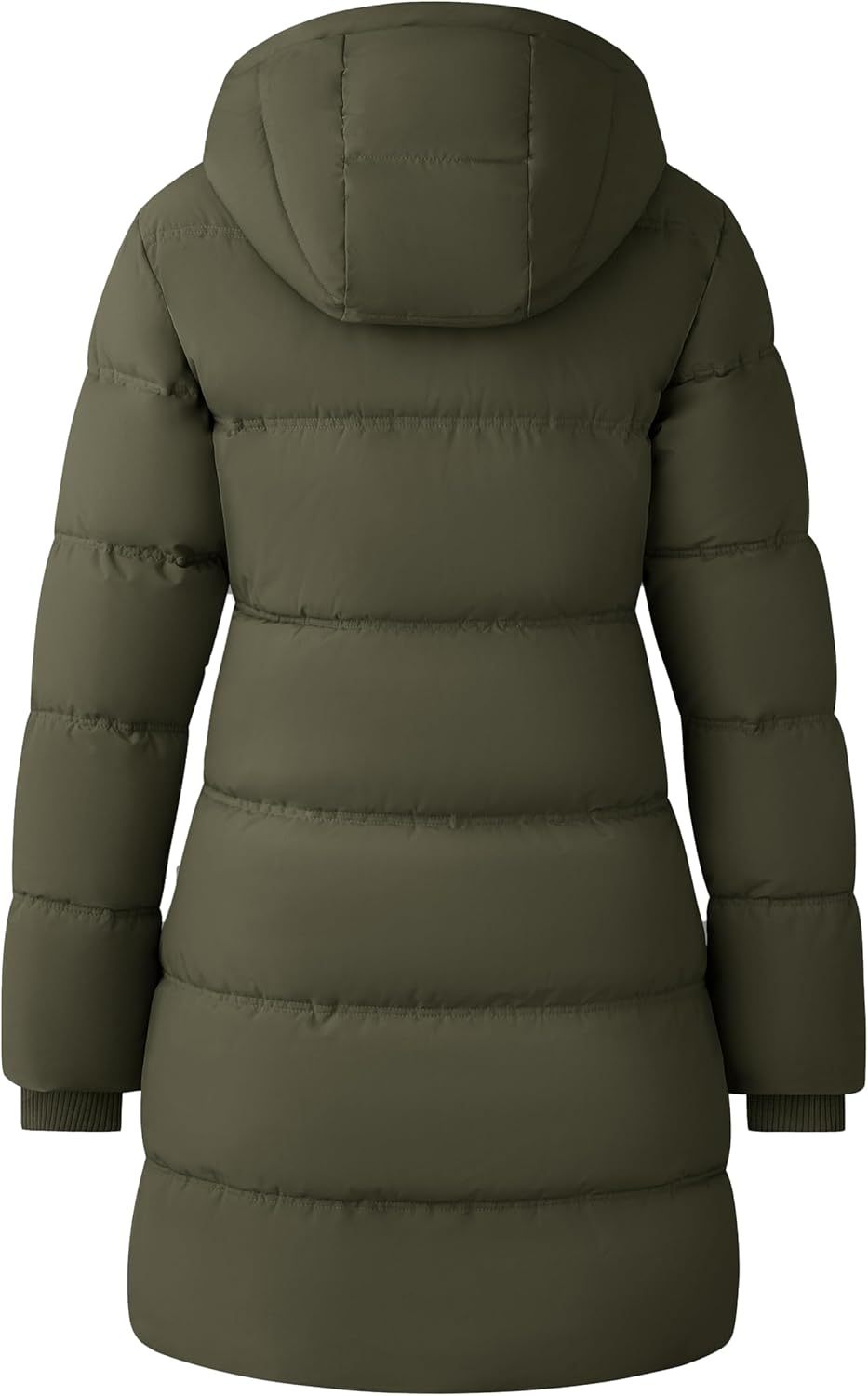The Nokhjgrth Face 2025-Women's Recycled Winter Coat Long Puffer Jacket With Hood