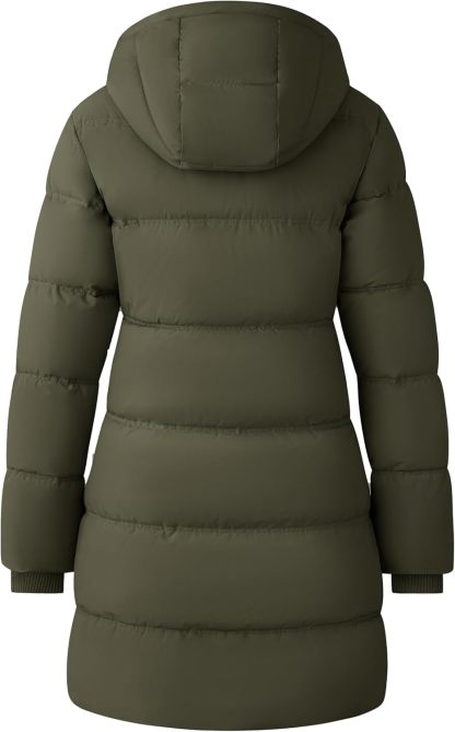 The Nokhjgrth Face 2025-Women's Recycled Winter Coat Long Puffer Jacket With Hood