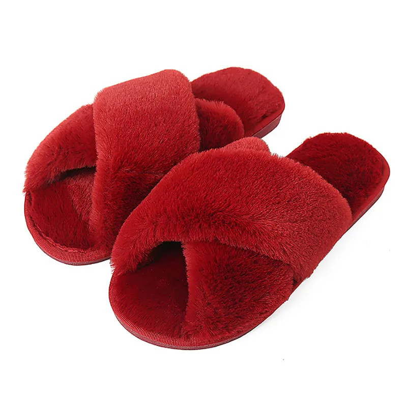 2024 New Fashion Cross Cotton Linen Slippers Women Autumn Home Thick Platform Flat Slides Floor Mute Slippers Comfort Flip Flops