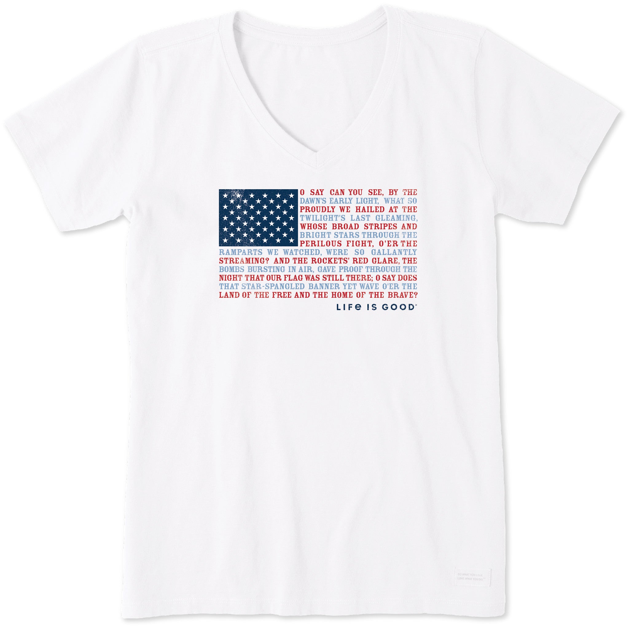 Women's Anthem Flag Short Sleeve Crusher Vee