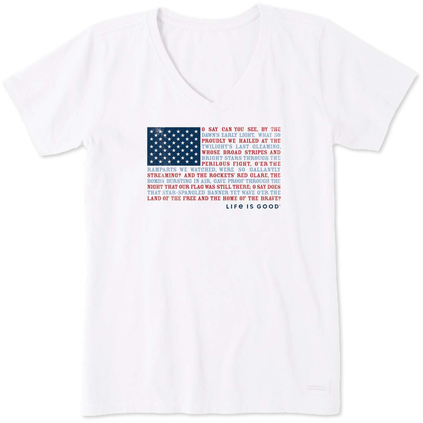 Women's Anthem Flag Short Sleeve Crusher Vee