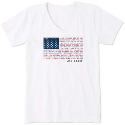 Women's Anthem Flag Short Sleeve Crusher Vee