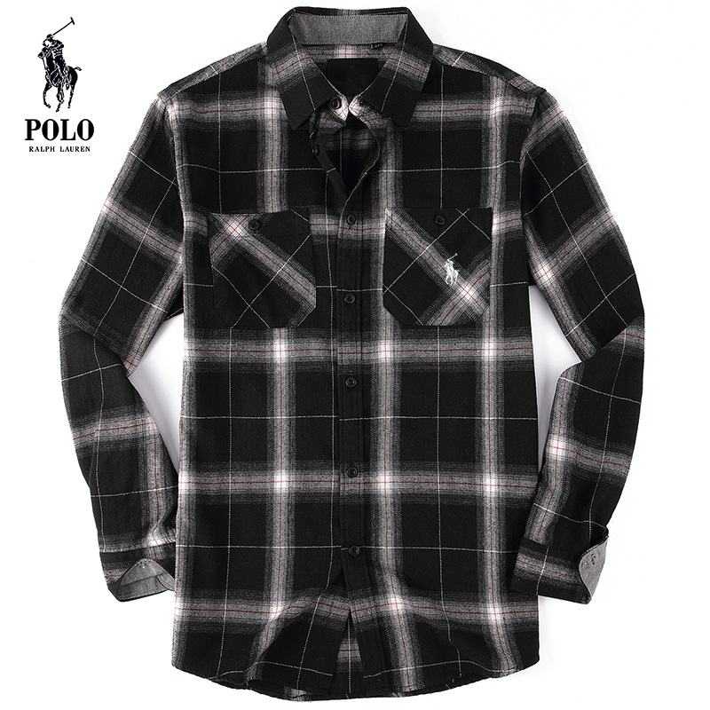 Ralkhjgph Lauren Men's flannel plaid shirt