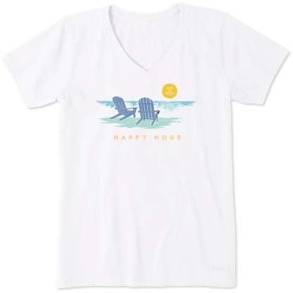 Women's Golden Happy Hour Short Sleeve Crusher Vee