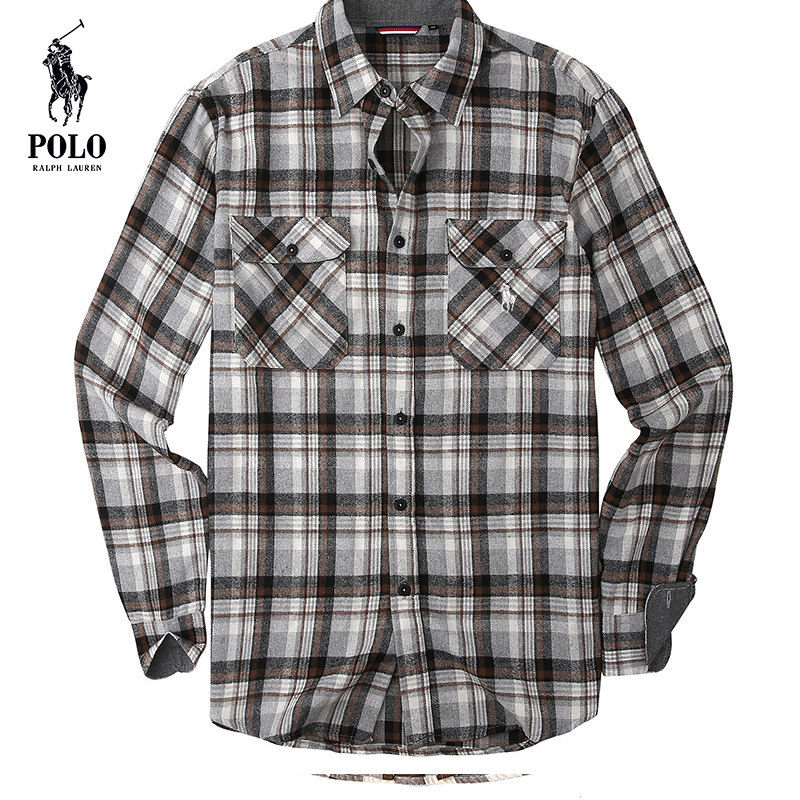 Ralkhjgph Lauren Men's flannel plaid shirt