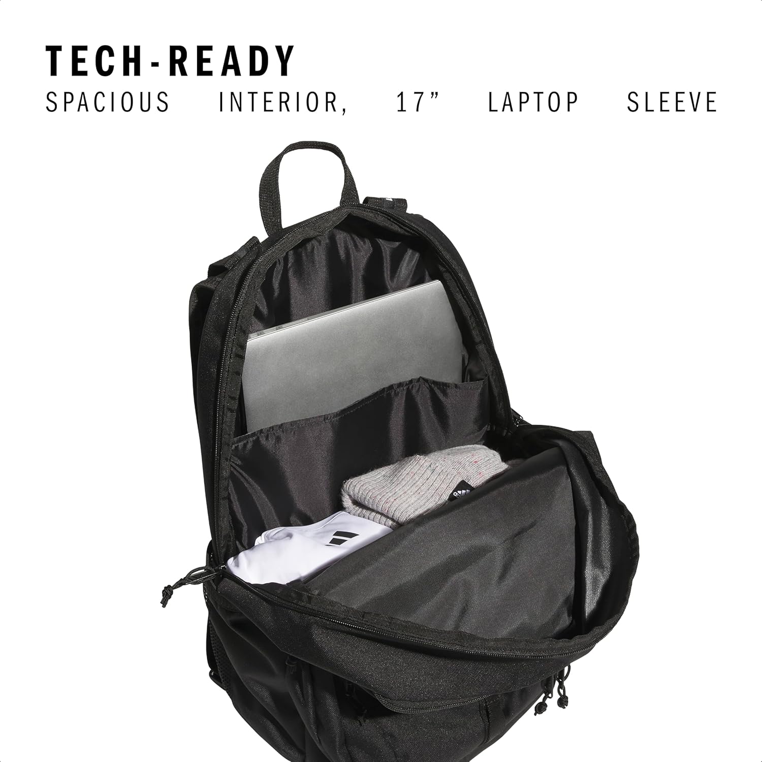 Akhjgdidas Prime Backpack for Work, Travel Bag for Women and Men with Padded Compartment for Laptop, Two Tone White/Black, One Size
