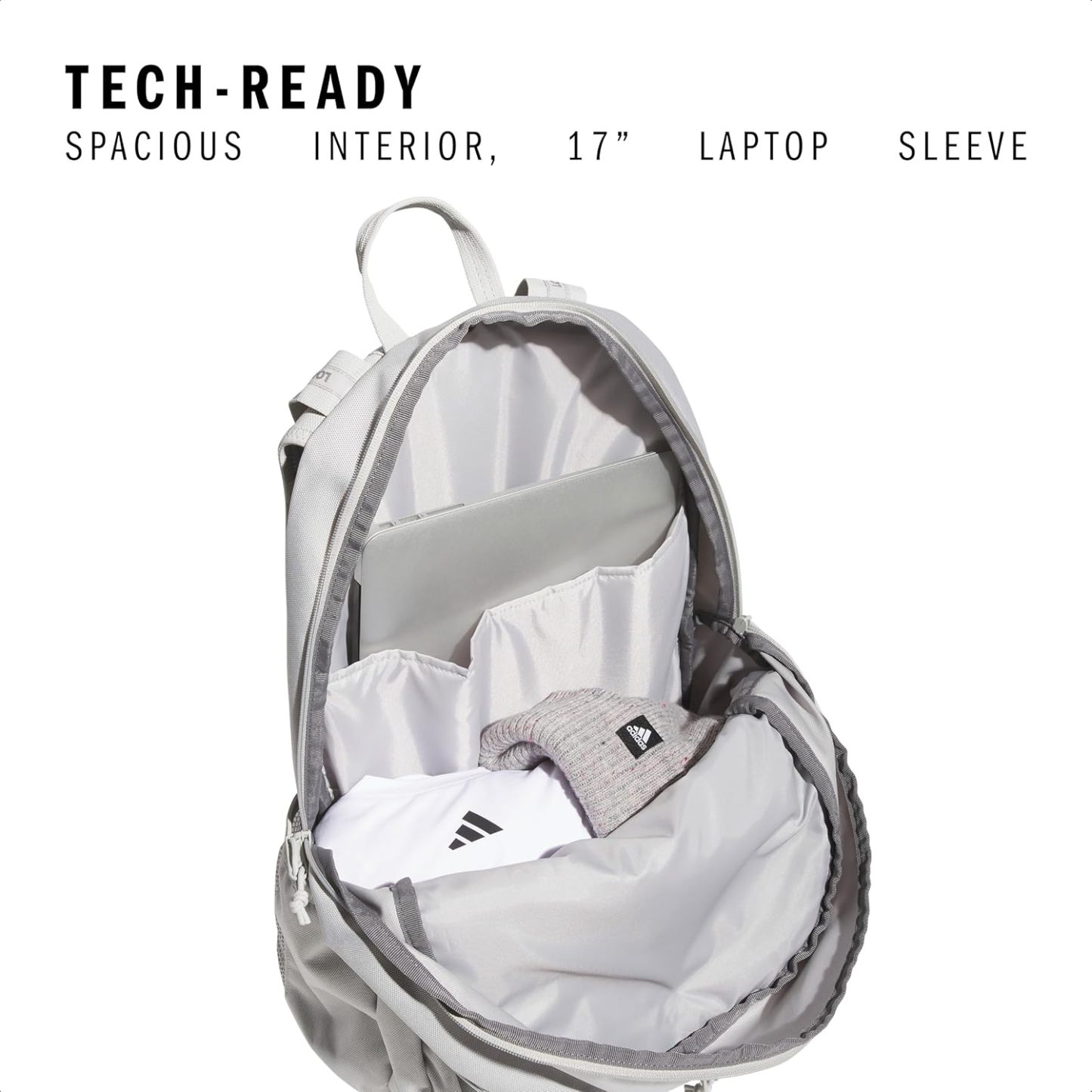 Akhjgdidas Prime Backpack for Work, Travel Bag for Women and Men with Padded Compartment for Laptop, Two Tone White/Black, One Size