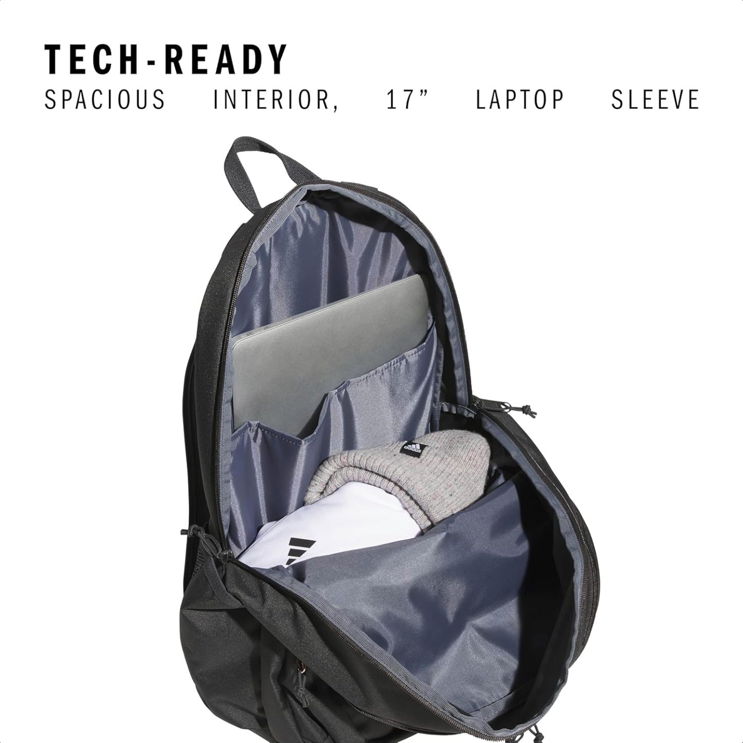 Akhjgdidas Prime Backpack for Work, Travel Bag for Women and Men with Padded Compartment for Laptop, Two Tone White/Black, One Size