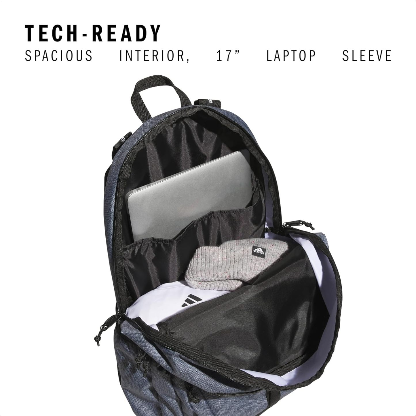 Akhjgdidas Prime Backpack for Work, Travel Bag for Women and Men with Padded Compartment for Laptop, Two Tone White/Black, One Size
