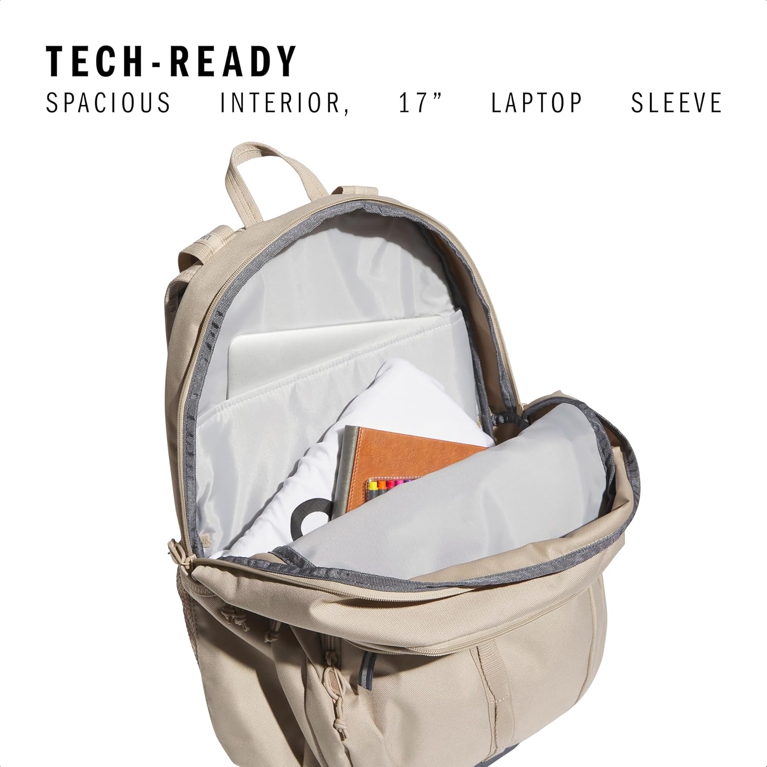 Akhjgdidas Prime Backpack for Work, Travel Bag for Women and Men with Padded Compartment for Laptop, Two Tone White/Black, One Size