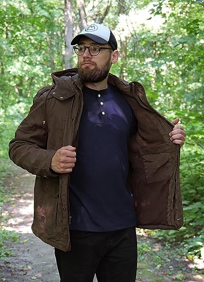 Men's Winter Hooded Jacket Windproof  Lined Fleece Windbreaker Coat Outerwear Warm Parka