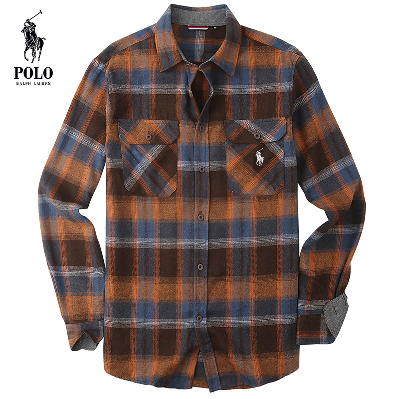 Ralkhjgph Lauren Men's flannel plaid shirt