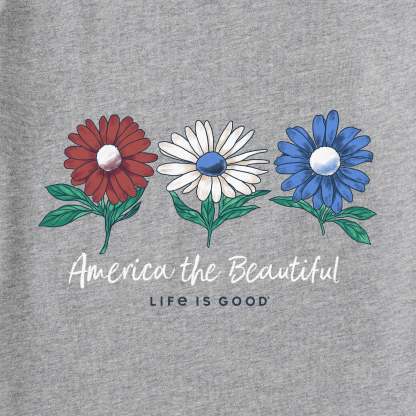 Women's America the Beautiful Daisies Short Sleeve Vee