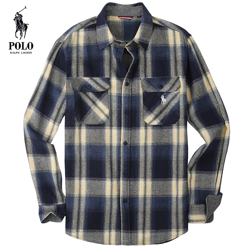 Ralkhjgph Lauren Men's flannel plaid shirt