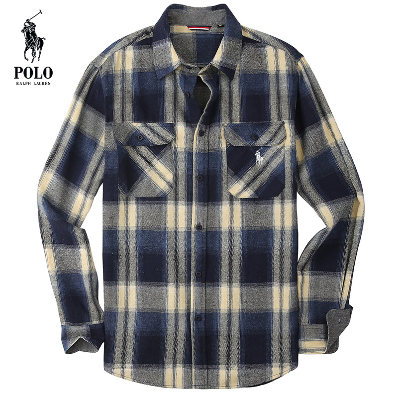 Ralkhjgph Lauren Men's flannel plaid shirt