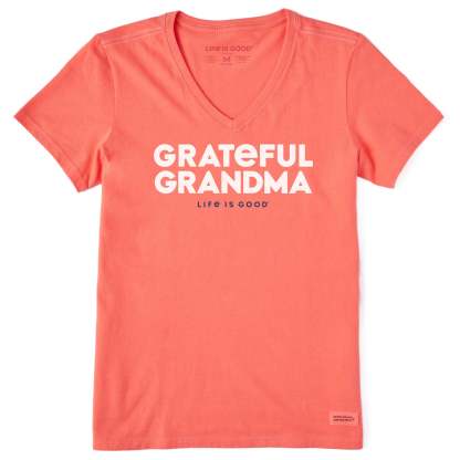 Women's Grateful Grandma Short Sleeve Crusher Vee